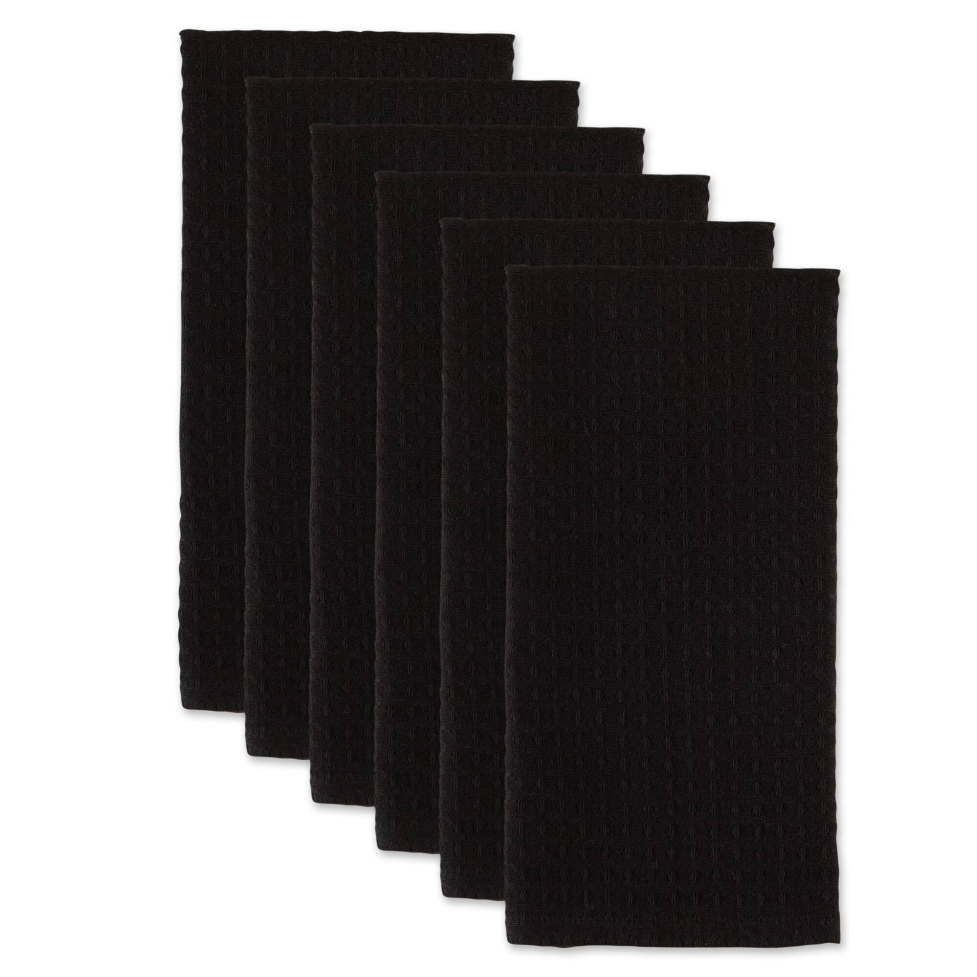 DII® Black Recycled Cotton Waffle Dish Towels, 6ct.